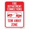 Signmission Fire Department Connection Tow Away Zone With Graphic Rust Proof Parking, A-1824-24024 A-1824-24024 - alternate 1